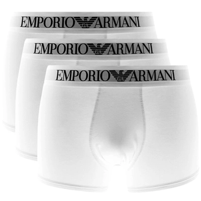 Shop Armani Collezioni Emporio Armani Underwear 3 Pack Trunks White