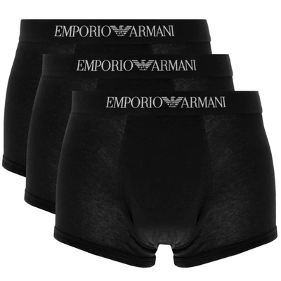 Shop Armani Collezioni Emporio Armani Underwear 3 Pack Trunks Black