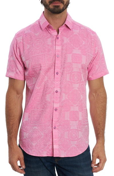 Shop Robert Graham Ulrich Short Sleeve Button-up Shirt In Lt. Pink