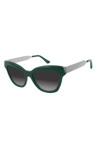 Shop True Religion 49mm Cat Eye Sunglasses In Green