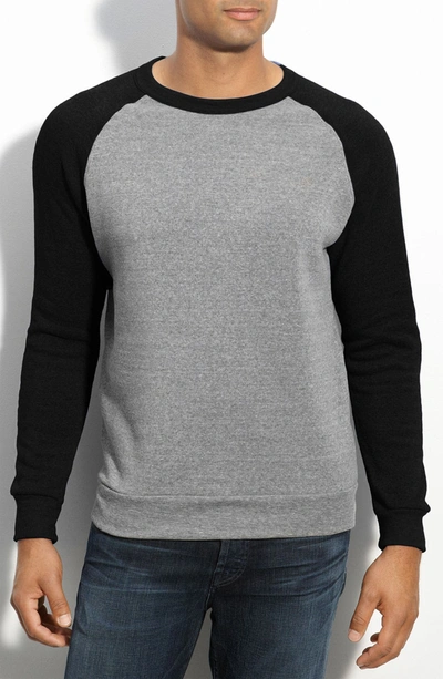 Shop Alternative 'the Champ' Trim Fit Colorblock Sweatshirt In Eco Grey / Eco True Black