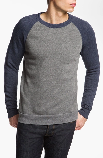 Shop Alternative 'the Champ' Trim Fit Colorblock Sweatshirt In Eco Grey / Eco True Navy