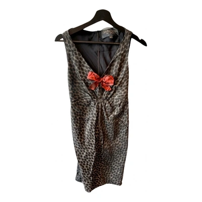 Pre-owned Giambattista Valli Silk Mini Dress In Brown