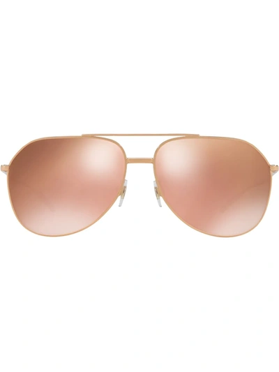 Shop Dolce & Gabbana Pilot-frame Tinted Sunglasses In Pink