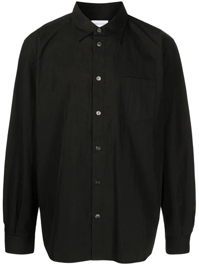 Shop John Elliott Button-up Long-sleeved Shirt In Black