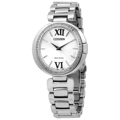 Shop Citizen Capella Diamond Silver Dial Ladies Watch Ex1500-52a