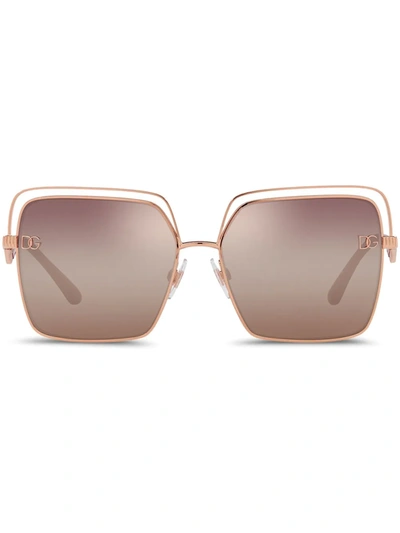 Shop Dolce & Gabbana Dg Pin Square-frame Sunglasses In Rosa