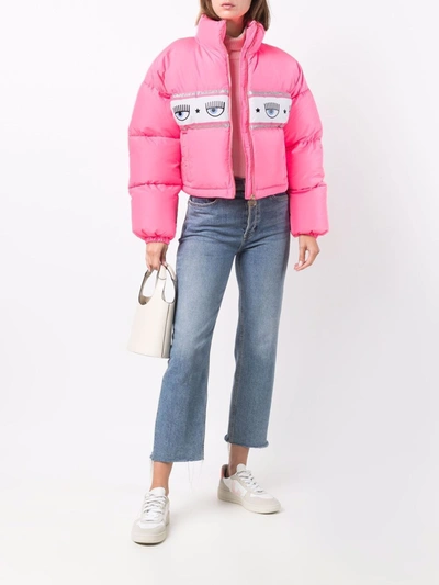 Shop Chiara Ferragni Coats Fuchsia