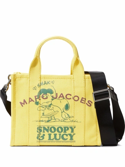 Shop Marc Jacobs X Peanuts The Snoopy Mini Tote Bag In Silver