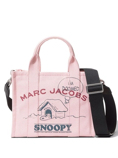 Shop Marc Jacobs X Peanuts The Snoopy Mini Tote Bag In Silver