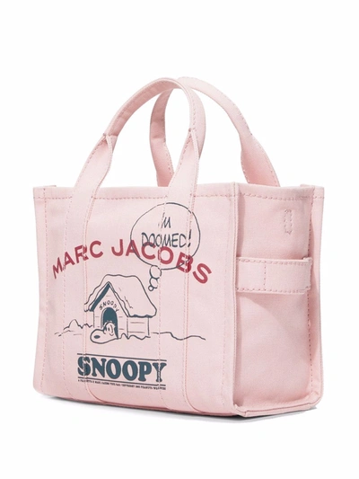 Shop Marc Jacobs X Peanuts The Snoopy Mini Tote Bag In Silver