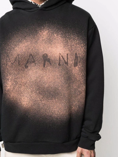 Marni Found Objects Logo Hoodie Sweatshirt In Black | ModeSens