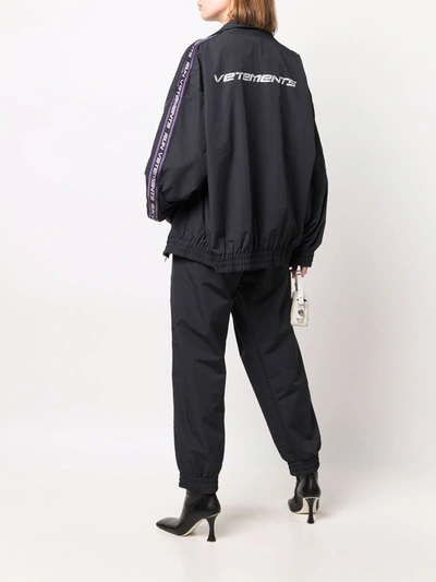 Vetements Black Logo Tape Tracksuit Jacket In Schwarz | ModeSens  