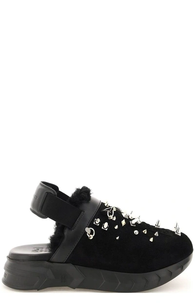 Givenchy Marshmallow Spike Suede Slingback Clogs In Black | ModeSens