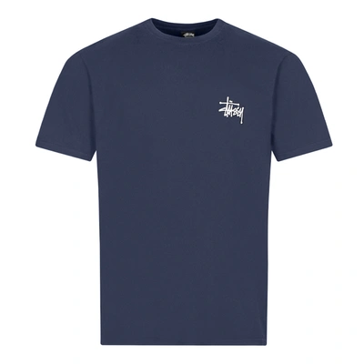 Shop Stussy T-shirt Basic Logo In Navy