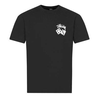 Shop Stussy Dice Pig Dyed T-shirt In Black
