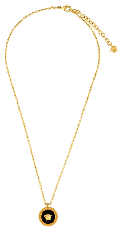 Shop Versace Medusa Pendant Necklace In Gold