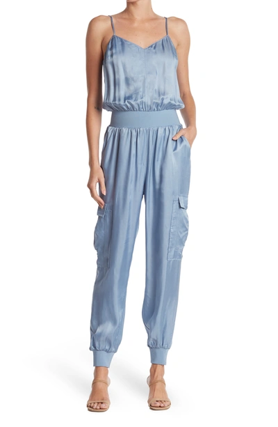 Shop Cinq À Sept Amia Twill Jumpsuit In Cloudy Day