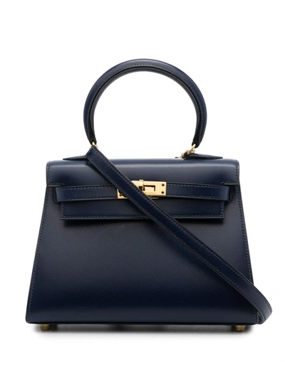 Pre-owned Hermes 1995  Kelly Sellier 20 Bag In Blue