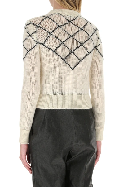Shop Saint Laurent Ivory Wool Blend Sweater  White  Donna L