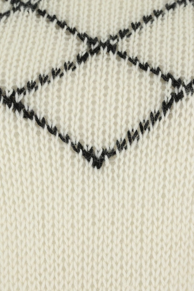 Shop Saint Laurent Ivory Wool Blend Sweater  White  Donna L