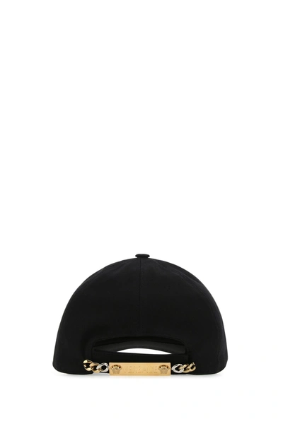 Shop Versace Black Cotton Hat  Black  Uomo 58