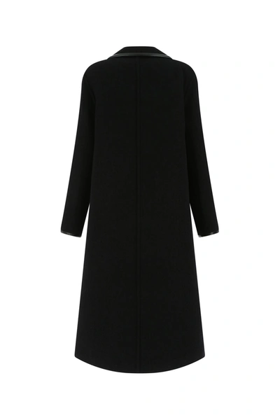 Shop Valentino Black Wool Blend Coat  Black  Donna 40