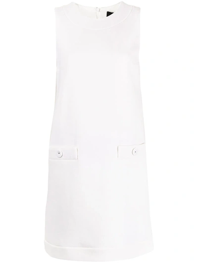 Shop Paule Ka Sleeveless Shift Dress In White