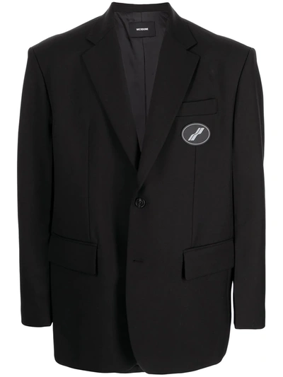 Shop We11 Done Oversized Suit Logo-patch Blazer In Black