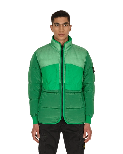 Shop Stone Island Modified Panama 6/3 Ht Nylon Mix Fabrics Down-tc Jacket In Green