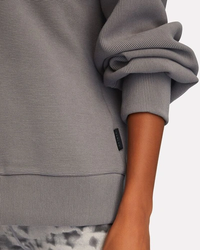 Shop Varley Vine Half-zip Rib Knit Sweatshirt In Grey