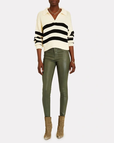 Shop L Agence Margot Coated Skinny Jeans In Ivy Green