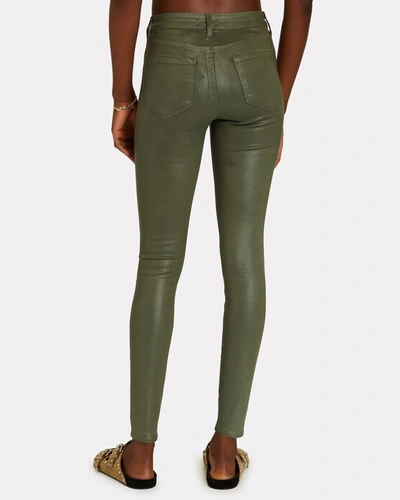 Shop L Agence Margot Coated Skinny Jeans In Ivy Green