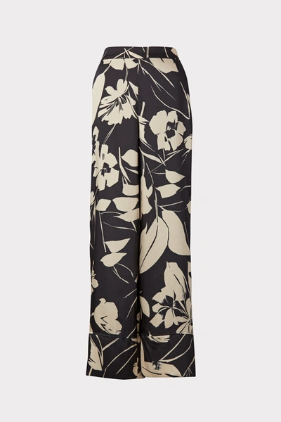 Shop Milly Marlowe Winter Floral Print Pant In Black Multi