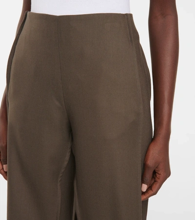 Shop Acne Studios Wool Twill Wide-leg Pants In Grey