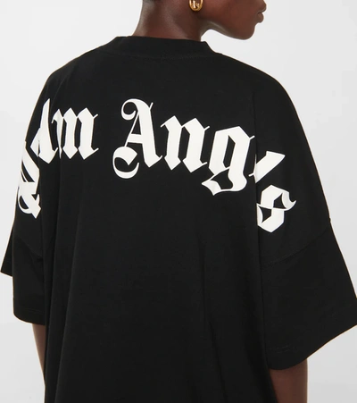 Shop Palm Angels Logo Oversized Cotton Jersey T-shirt In Black