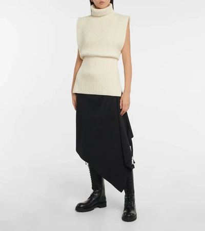 Shop Ann Demeulemeester Britt Wool And Cashmere-blend Sweater Vest In White