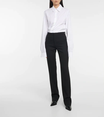 Shop Ann Demeulemeester Alla Cotton Poplin Shirt In White