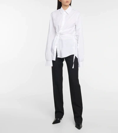 Shop Ann Demeulemeester Alla Cotton Poplin Shirt In White