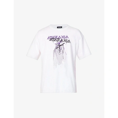 Shop Raf Simons Ataraxia Relaxed-fit Cotton-jersey T-shirt In White