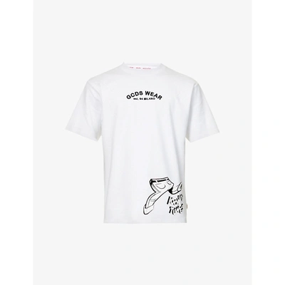 Shop Gcds Mens White X Looney Tunes Graphic-print Cotton-jersey T-shirt M