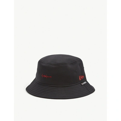 Shop Yohji Yamamoto Mens Black New Era Logo-embroidered Woven Bucket Hat L