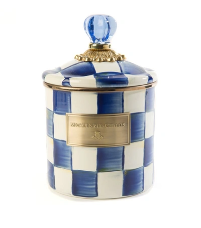 Shop Mackenzie-childs Small Royal Check Canister In Blue