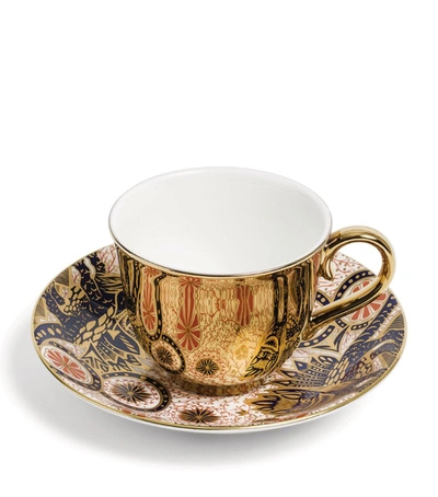 Shop Richard Brendon Mythical Beasts Teacup And Saucer Set In Red