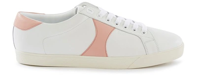 Shop Celine Triomphe Sneakers In Off White Pink