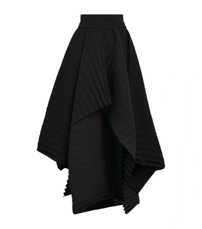 Shop A.w.a.k.e. Asymmetric Pleated Maxi Skirt In Black