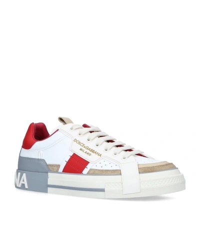 Shop Dolce & Gabbana Leather Custom 2.zero Sneakers In White
