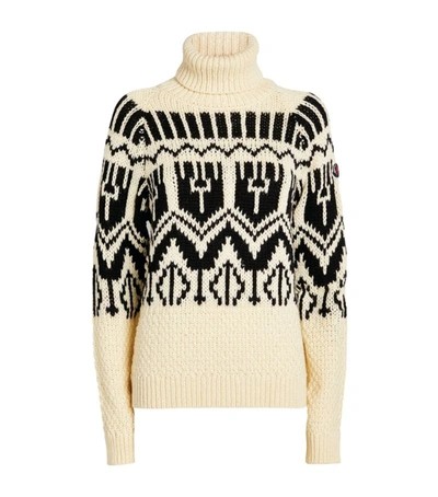Shop Moncler Graphic Rollneck Sweater In White