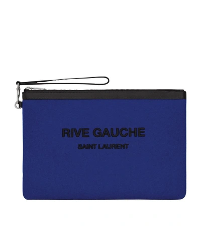Shop Saint Laurent Rive Gauch Pouch In Blue