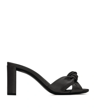 Shop Saint Laurent Leather Bianca Sandals 75 In Black